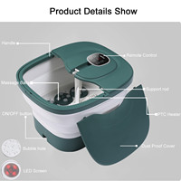 Machine de massage des pieds pliable automatique avec chaleur Shiatsu, télécommande sans fil, écran LCD numérique