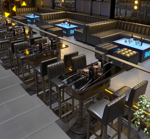 Set Tavolo e Sedie da Bar Luminosi, Tavolo da Pranzo Moderno e Sedie per Arredamento Commerciale - Product Image 6