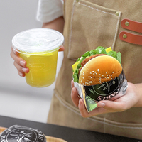 Papier d'emballage jetable anti-graisse pour hamburgers, sandwichs, burritos, papier alimentaire personnalisé imprimé pour la cuisson, la restauration rapide