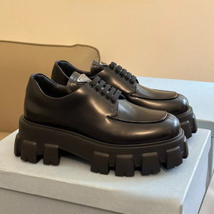 Mocassins en cuir pour femmes, chaussures plates décontractées à plateforme, printemps et automne, avec étiquette Panda Triangle, pour dames - Product Image 6