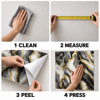 Papier peint adhésif effet marbre noir, blanc et or, feuilles en mousse PET XPE de 1,8 mm pour la rénovation de chambre à coucher JC-002
