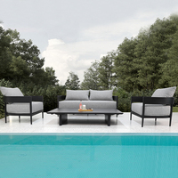 Ensemble de meubles d'extérieur, canapé en forme de L, canapés de jardin en aluminium, meubles de maison, ensemble de meubles de patio, chaise longue