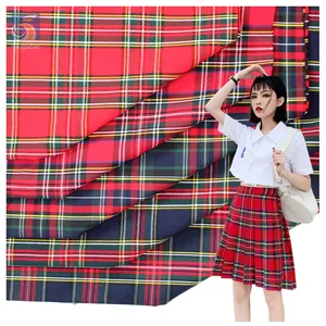 Stock 60 Polyester 40 Cotton Fabric 31888 Standard TC Yarn Dyed Fabric Stock British Dress Scottish Plaid Fabric