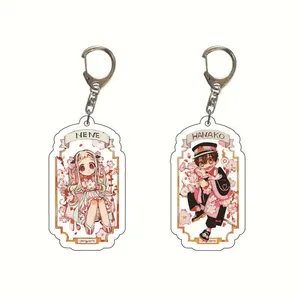 Nhật Bản Anime nhà vệ sinh ràng buộc hanako-kun Keychain lãng mạn thẻ Thiết kế Acrylic Mặt dây chuyền vòng chìa khóa jibaku shounen HANAKO Kun chủ chốt