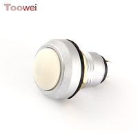 Interrupteur à bouton-poussoir TOOWEI 12 mm, étanche, rond, IP67, en métal, à commande momentanée