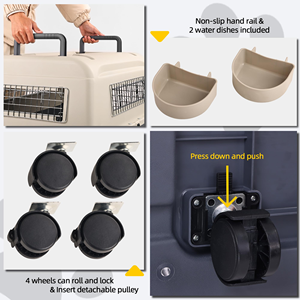 Caisse de transport pour animaux de compagnie en plastique, approuvée pour le transport aérien, pour voiture, modèle HPE Smart Carrier - Product Image 3