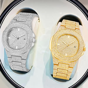 Montre élégante en quartz sertie de diamants, bracelet en acier inoxydable unisexe, étanche, article à la vente en gros - Product Image 5