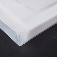Carpeta de sobres de plástico transparente de tamaño A4 personalizada, portadocumentos de PP, cadena de botones, bolsa protectora de hojas con logotipo personalizado