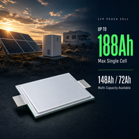Batterie de stockage d'énergie LiFePO4 en cellules pochettes 3.2V 148Ah 72Ah 188Ah Grade-A à décharge profonde pour applications solaires, VR et hors réseau