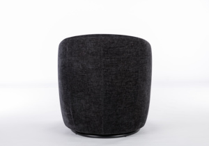 Poltrona Girevole Moderna in <span class=keywords><strong>Tessuto</strong></span> Chenille, Sedia a Botte con Altezza Regolabile, Struttura in Metallo Verniciato a Polvere Nera, Arredamento per Soggiorno - Product Image 3