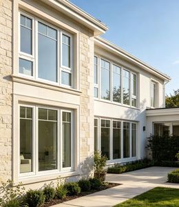 หน้าต่างบานเปิดแบบ Casement UPVC 60 นิ้ว สำหรับบ้านพักอาศัย ราคาโรงงานขายส่ง ผลิตตามสั่ง กระจกใสแบบ Tempered G สำหรับที่อยู่อาศัย - Product Image 3
