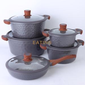 African Factory Beautiful10-Pieces Casserole Granite 20-24-28-32 <strong>Saucepan</strong> 28 Frying Pan <strong>Nonstick</strong> Radiant-Cooker Cookware Set - Product Image 6
