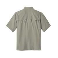 Camisas de Pesca de Manga Corta para Hombre, Protección Solar UPF 50+, Color Sólido, Cierre de Botón
