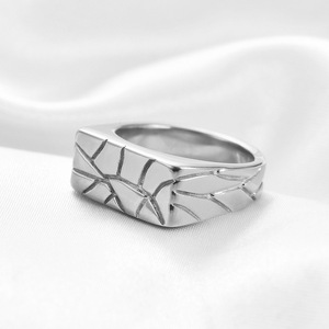 Bague en acier inoxydable 10MM à motif géométrique, bijoux de mode pour femmes, cadeau - Product Image 3