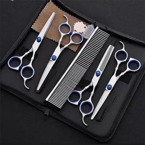 Juego de Tijeras para Peluquería Canina de Suzhou, Acero Inoxidable, Tijeras de Adelgazamiento, Tijeras Planas de 62 mm, Herramientas de Salón de Belleza, Diseño Práctico - Product Image 1