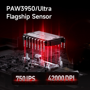 Mchose K7 siêu không dây chuột nhẹ chơi game và văn phòng có dây 2.4G màu xanh răng ba chế độ kết nối paw3950 Ergonomic - Product Image 5