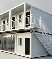 Bâtiment modulaire à deux étages en conteneurs, cabane préfabriquée pour bureau, café, épicerie, maison, hôtel, design moderne, construction rapide