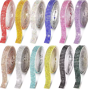 Caldo fix nastro di strass con nastro adesivo di cristallo diamantato foglio di rifinitura per la decorazione artigianale di vetro fatto - Product Image 2