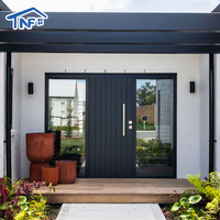 Puerta de Entrada Pivotante de Vidrio y Aluminio Personalizada Moderna para Exteriores, Puertas de Entrada Comerciales Abatibles para Apartamentos en América del Norte