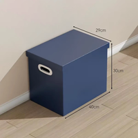 Boîte de rangement légère à couvercle, bleue, pour petits appareils électroménagers, jouets, livres, chaussures
