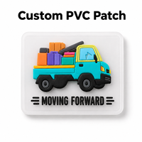 Patch PVC transparent personnalisé, logo de camion 3D en relief, badge en caoutchouc pour vêtements de travail, uniformes et sacs de livraison logistique