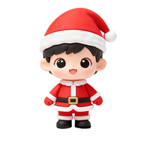 Nouveau Style Personnalisé PVC Père Noël et Noël Bonhomme de Neige Décoration Figurines Poupées Jouets & Dérivés Service de Personnalisation