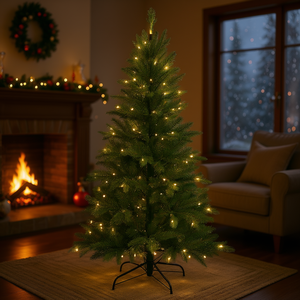 Sapin de Noël artificiel DB 5FT pré-éclairé avec LED blanc chaud, décoration intérieure, base autoportante, léger, installation facile - Product Image 2