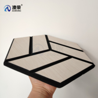 Panneaux muraux acoustiques insonorisants en feutre de polyester, placage PVC noyer, légers, pour intérieur