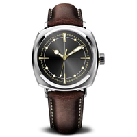 Montre Sport Homme à Cadran Personnalisable avec Bracelet en Acier Inoxydable 316L et Cuir, Mouvement Quartz, Verre Saphir