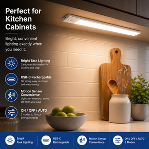 Lumière de placard sans fil ultra-mince en aluminium de 25 cm avec détecteur de mouvement, super lumineuse, à intensité variable, rechargeable, LED sous-placard, OEM ODM - Product Image 6
