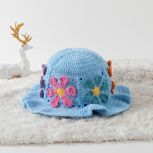 Madeshine Đan Handmade Mùa Đông Phụ Nữ Cô Gái Ngư Dân Rỗng Beanie Crochet Xô <span class=keywords><strong>Hat</strong></span> Với Jacquard Hoa Đầy Màu Sắc - Product Image 5