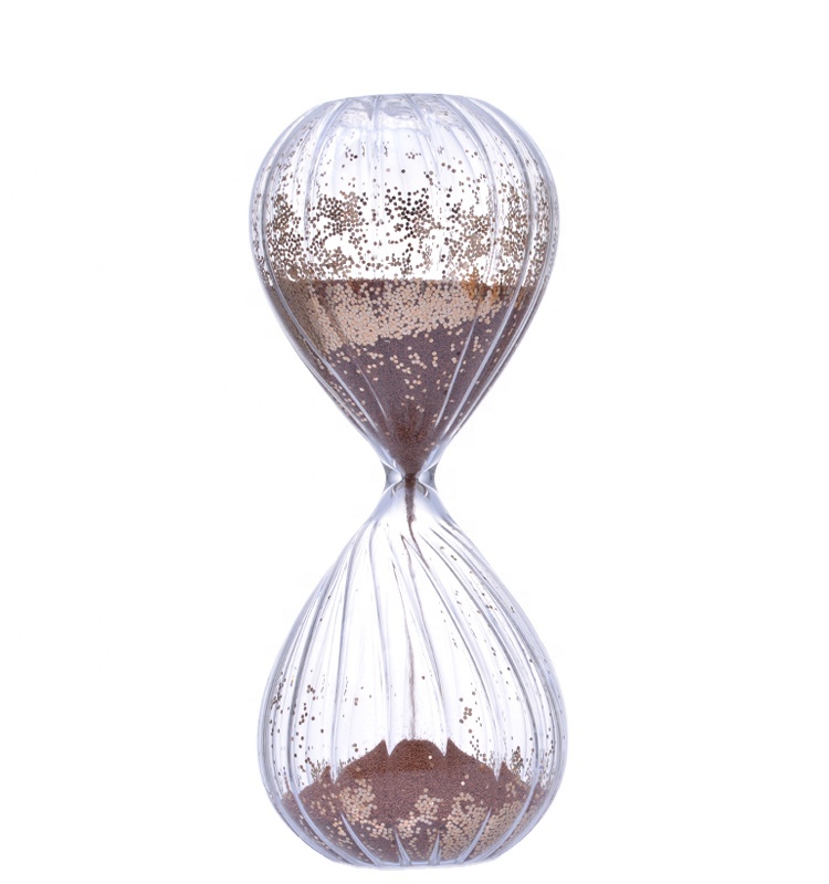 BESTIMER electroplated copper sand funny gifts for entertainment adults' Steaming Barbecue Fitness clear glass sand clock