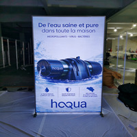 Stand d'exposition pop-up avec éclairage LED rétroéclairé, cadre en aluminium et toile tendue pour salon professionnel