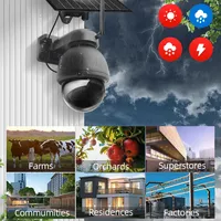 Cámara PTZ de Seguridad IP CCTV de Metal, 3MP, AOV 7/24, Visión Nocturna en Color de 940nm, Tarjeta SIM 4G, WiFi, Energía Solar, Audio Bidireccional, Tarjeta de Memoria Integrada