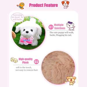 Giocattolo Interattivo in Peluche e Plastica a Forma di Golden Retriever - Cucciolo Elettronico che Cammina, Abbaia, Scodinzola e Allunga le Zampe - Union World 2-4 - Product Image 4