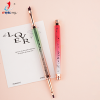 Yihuale Nouveau Pinceau à Double Tête Amovible Multifonctionnel en Métal à Manche Hexagonal pour Gel UV, Stylo de Peinture et Pinceaux Liner pour Nail Art
