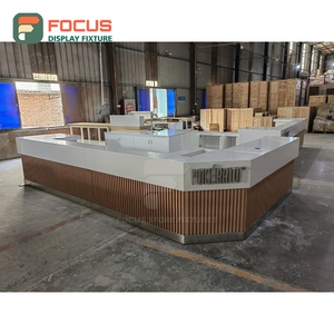 Comptoir de service professionnel pour café, finition bois stratifié, zone de retrait à emporter, comptoir de service pour torréfaction - Product Image 2