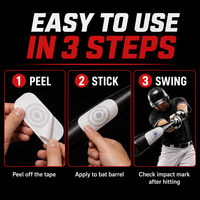 Autocollants de retour de contact pour l'entraînement au frappeur de baseball et softball, pour le manche de la batte