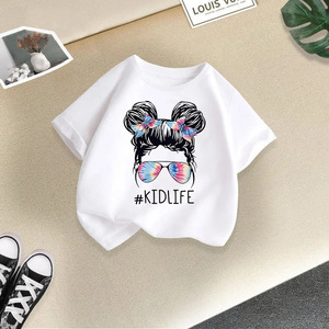 T-shirts décontractés en coton respirant à manches courtes et col rond imprimés de dessins animés pour filles, style OEM, pour l'été - Product Image 6