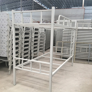 Crown <b>Bunk</b> <b>Beds</b> Double Decker Iron Frame Dormitory <b>Bed</b> School Use With <b>Storage</b> Space - Product Image 2