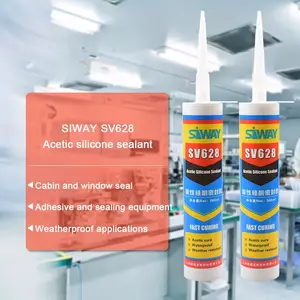 SV628 280ml Cartridges Acetic Acid Resistant Clear Glass Silicone Sealant