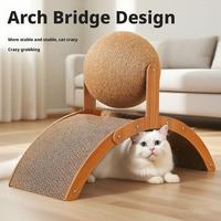 Arche à gratter pour chat d'intérieur, pliable, interactive, en carton ondulé, avec herbe à chat, pour soulager l'anxiété des chatons, vente en gros personnalisée