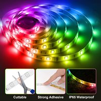 Bande lumineuse LED à commande musicale 5 mètres/3 m/2 m Étanche Bande LED Rgbic RGB IP65 Bande lumineuse LED flexible 5V Bande lumineuse de rétroéclairage TV