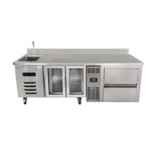 Máquina de Hielo Lanxin Comercial para Bares, Máquina Todo en Uno con Luz Azul, Refrigerador para Tiendas de Té con Leche, Máquina Automática de Hielo en Cubos Grande - Product Image 1