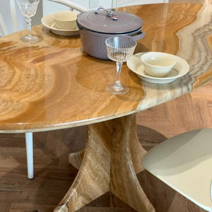 <span class=keywords><strong>Tavolo</strong></span> da Pranzo Ovale di Alta Gamma in Marmo Naturale con Base Artistica Integrata, Arredamento per Casa/Hotel - Product Image 5