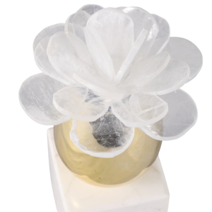 Scultura floreale moderna con base in marmo, statua decorativa per casa, ufficio, bagno, mensola, decorazione per interni - Product Image 6