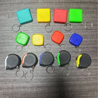 Hadiah Bisnis Promosi Gantungan Kunci Mini Custom Meteran Plastik untuk Pengukuran Portabel Penggaris Persegi 1m