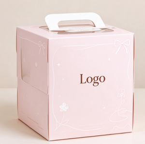 Caja de Postres Pequeñ<span class=keywords><strong>a</strong></span> para Guardar Dulces de Fiesta, Caja de Papel Biodegradable de Grado Alimenticio con Asa y Ventana para Reuniones Familiares - Product Image 1