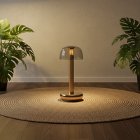 Lampe de bureau LED sans fil rechargeable OEM ODM en cristal avec interrupteur tactile, lampe de table en métal pour la maison, le bureau, le restaurant, personnalisable