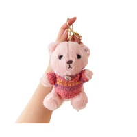 Porte-clés personnalisé en peluche Ourson mignon, pendentif de sac pour couples, jouet en peluche doux, vente en gros